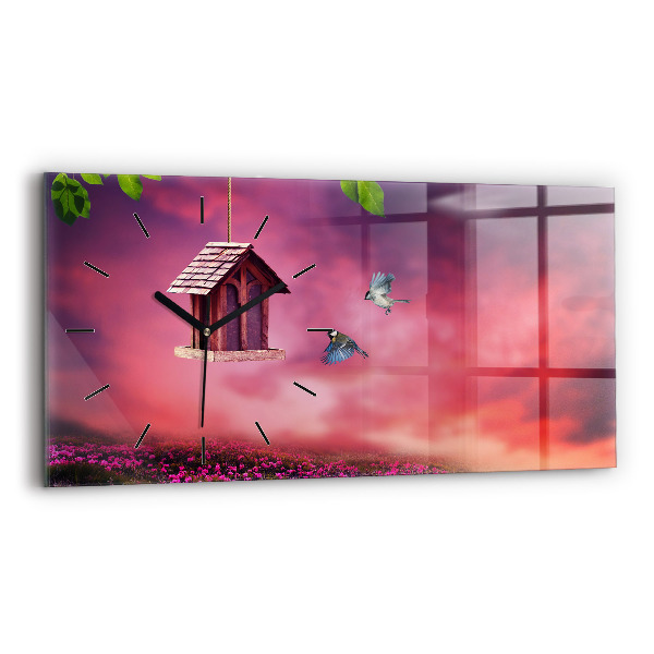 Reloj de cristal horizontal Pajarera