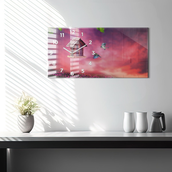 Reloj de cristal horizontal Pajarera