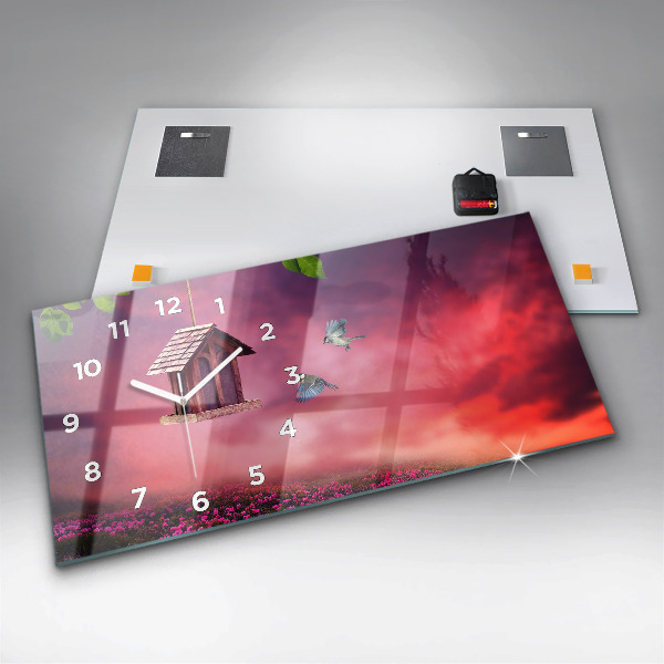 Reloj de cristal horizontal Pajarera