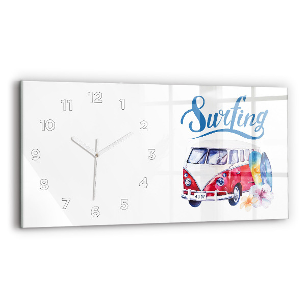 Reloj horizontal Coche y cartel Surf