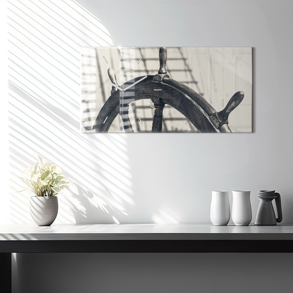 Reloj de cristal horizontal Barco antiguo