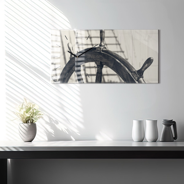 Reloj de cristal horizontal Barco antiguo