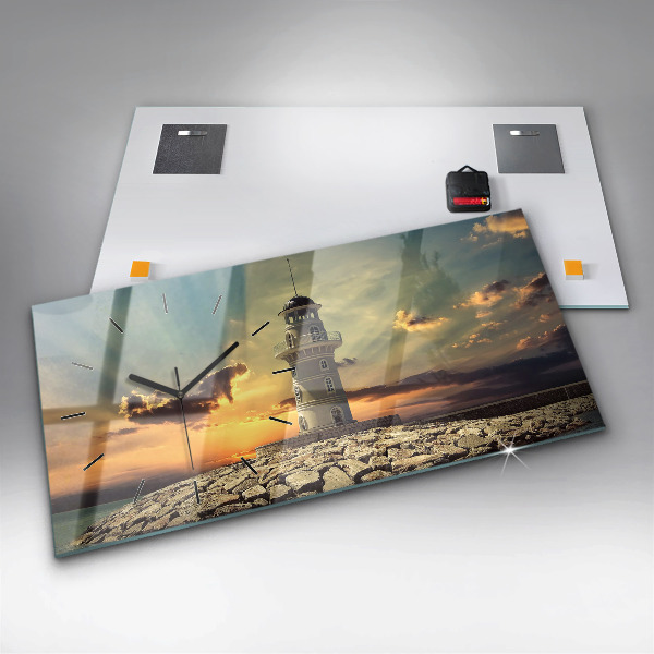 Reloj horizontal Faro en el mar