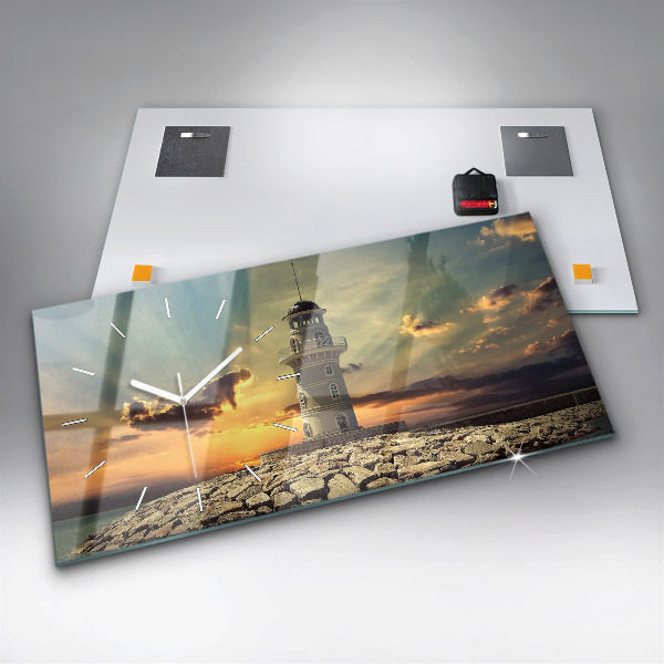 Reloj horizontal Faro en el mar