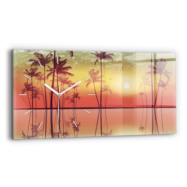 Reloj horizontal Palmeras tropicales