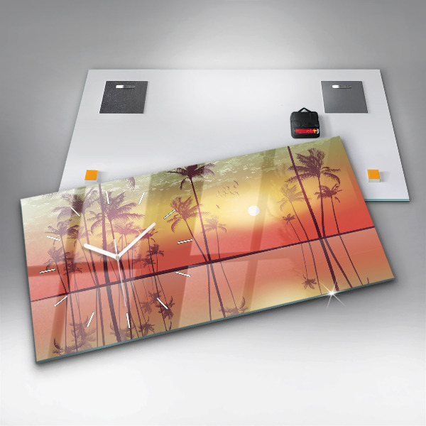 Reloj horizontal Palmeras tropicales