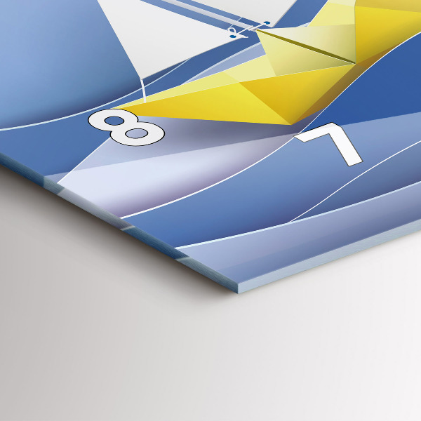 Reloj de cristal horizontal Origami de veleros de colores