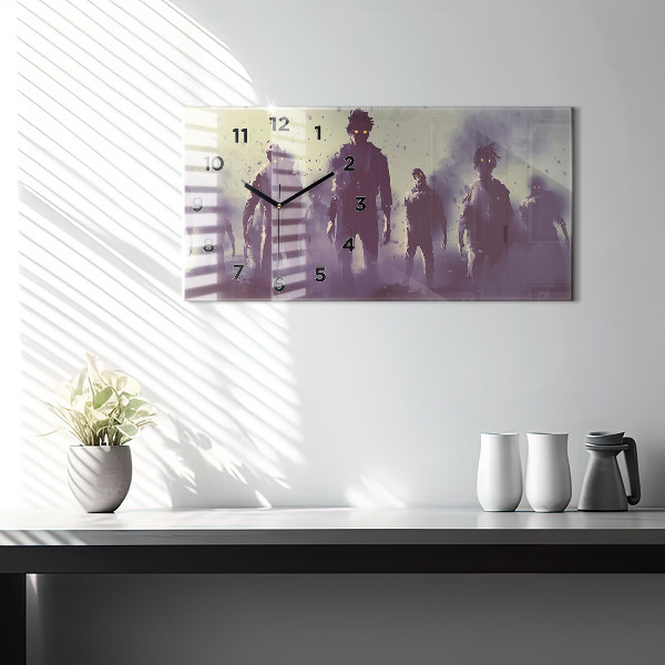 Reloj de cristal horizontal Zombie de noche - halloween