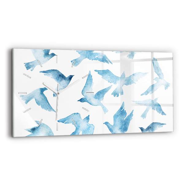 Reloj horizontal Pájaros azules volando