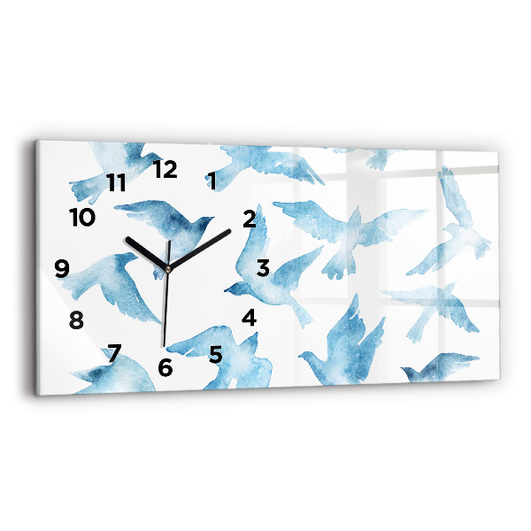 Reloj horizontal Pájaros azules volando