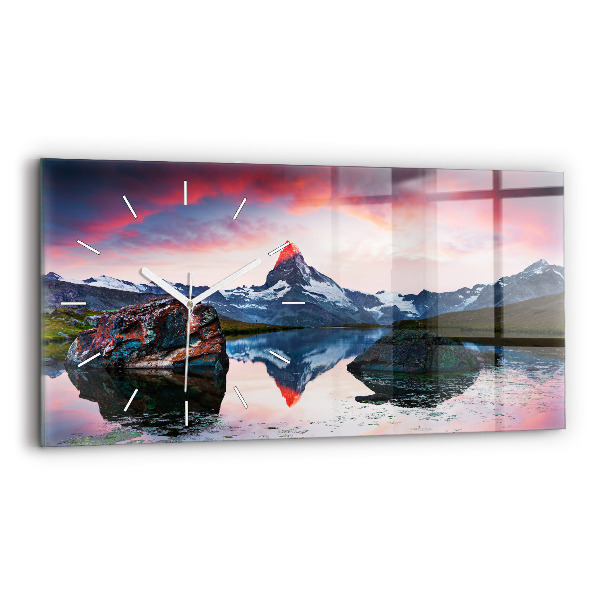 Reloj de cristal horizontal Lago Stellisee Matterhorn