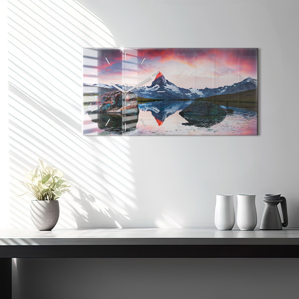 Reloj de cristal horizontal Lago Stellisee Matterhorn