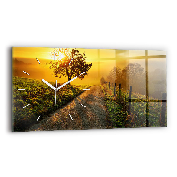 Reloj horizontal Niebla al amanecer