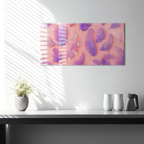 Reloj horizontal Plumas de colores