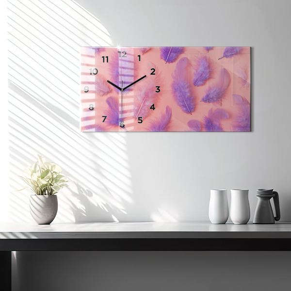 Reloj horizontal Plumas de colores