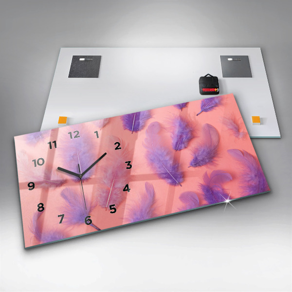 Reloj horizontal Plumas de colores