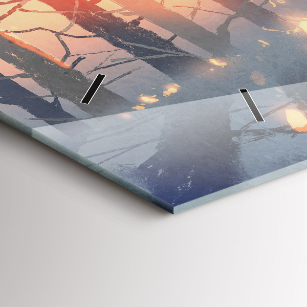 Reloj horizontal Paisaje invernal de árboles