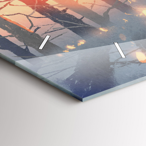 Reloj horizontal Paisaje invernal de árboles