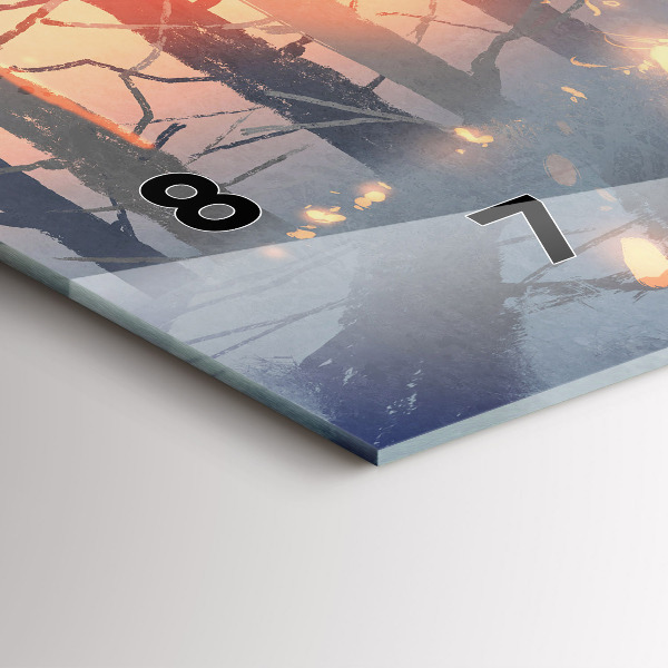 Reloj horizontal Paisaje invernal de árboles