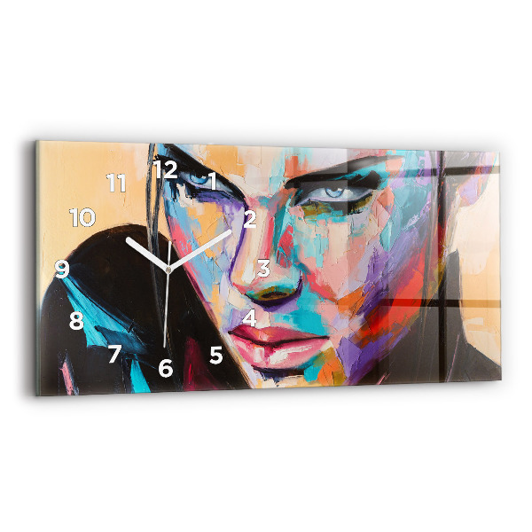 Reloj de cristal horizontal Retrato de mujer