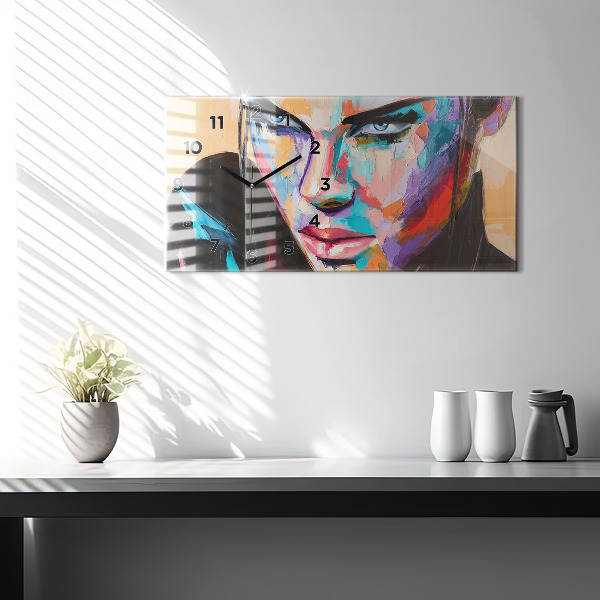 Reloj de cristal horizontal Retrato de mujer