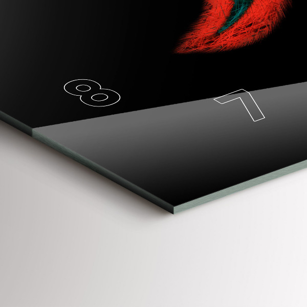 Reloj de cristal horizontal Plumas de pájaro en colores