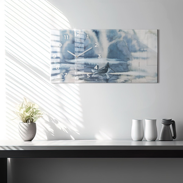 Reloj horizontal Pescador en un lago