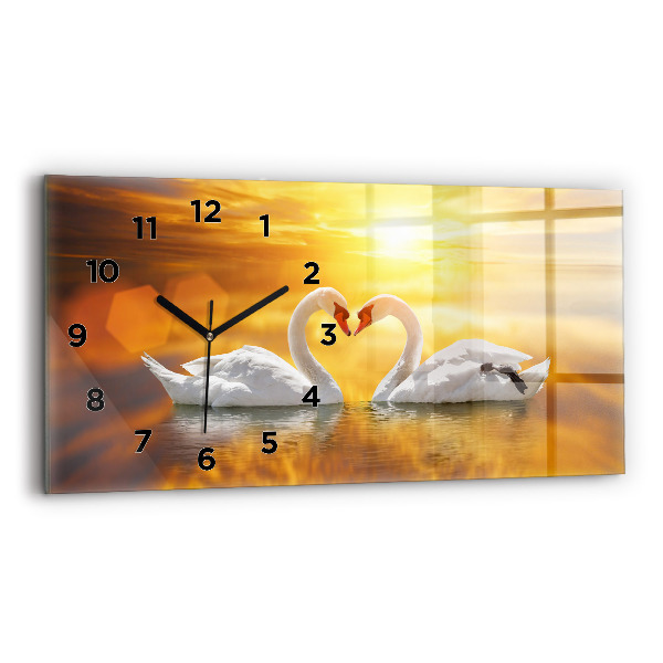 Reloj horizontal Cisnes enamorados