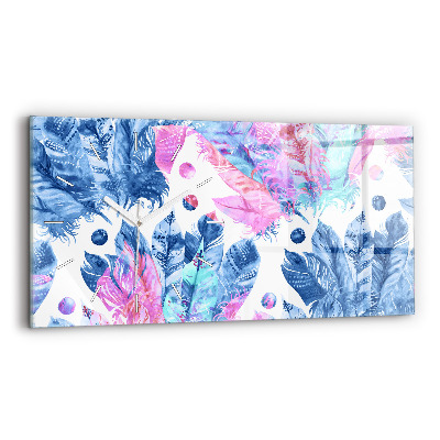Reloj horizontal Plumas de colores