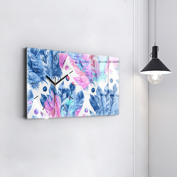 Reloj horizontal Plumas de colores