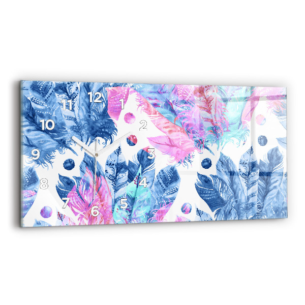 Reloj horizontal Plumas de colores