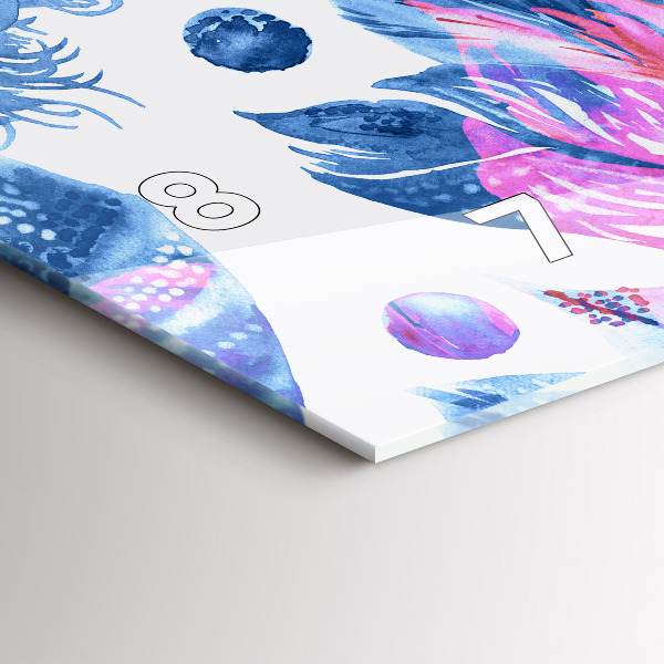 Reloj horizontal Plumas de colores