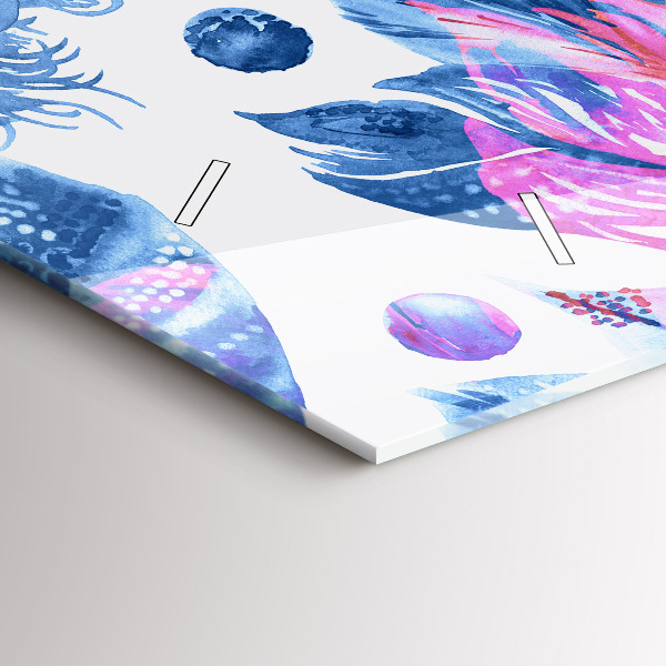 Reloj horizontal Plumas de colores