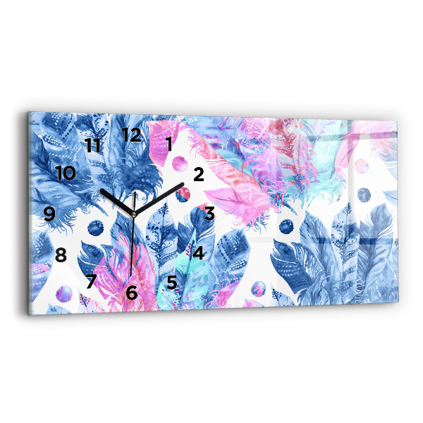 Reloj horizontal Plumas de colores
