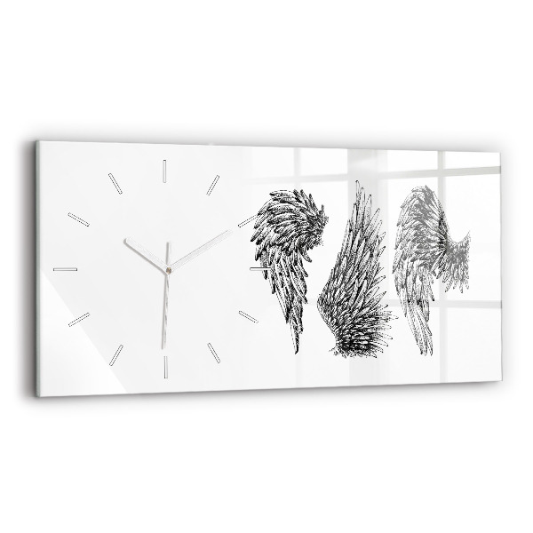 Reloj de cristal horizontal Alas de ángel