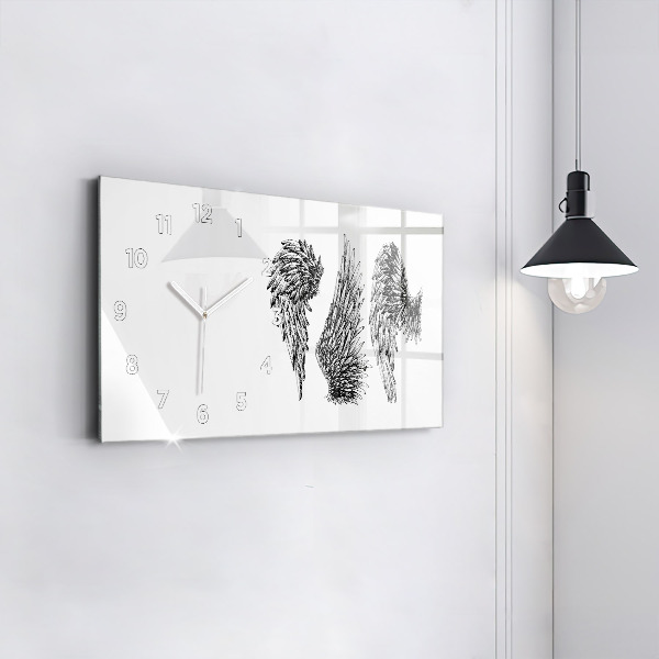 Reloj de cristal horizontal Alas de ángel