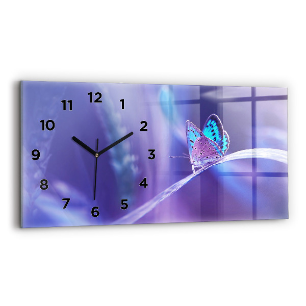Reloj horizontal Mariposa sobre hierba
