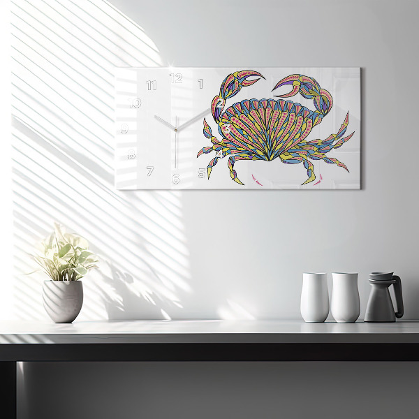 Reloj de cristal horizontal Cangrejo étnico