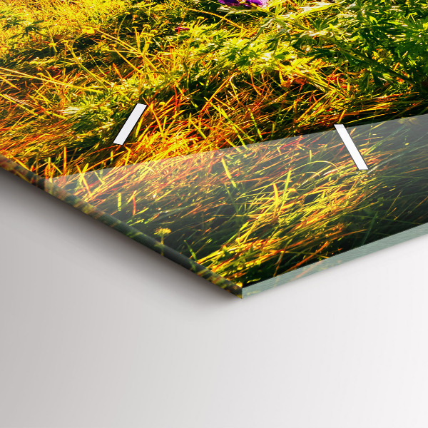 Reloj de cristal horizontal Pradera de lavanda