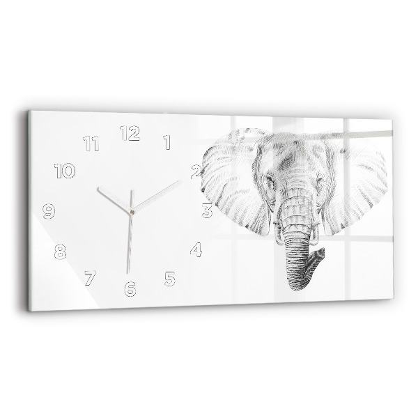 Reloj de cristal horizontal Vector cabeza de elefante