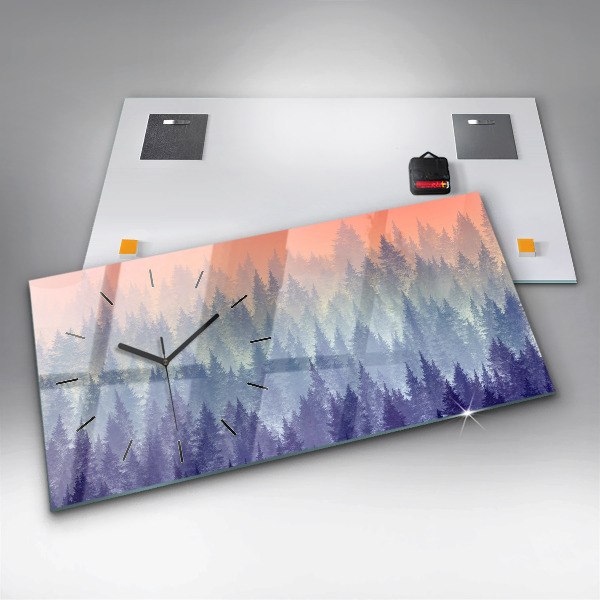 Reloj horizontal Bosque en la niebla