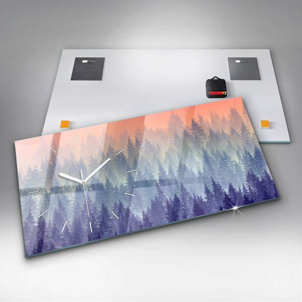 Reloj horizontal Bosque en la niebla