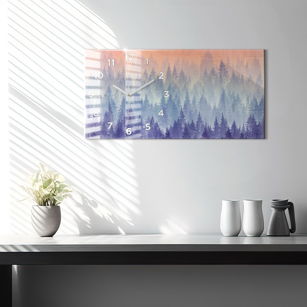 Reloj horizontal Bosque en la niebla