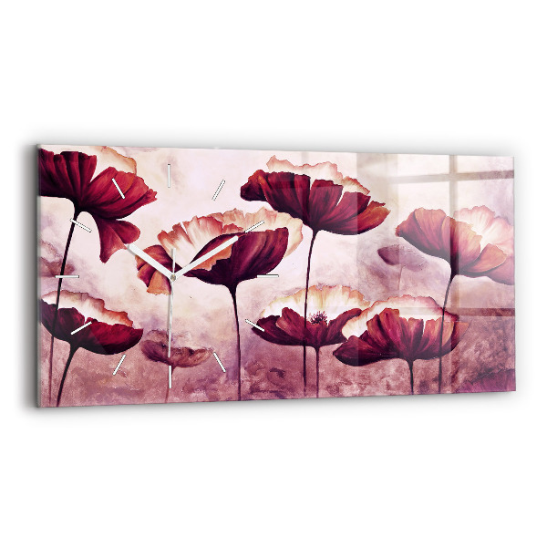 Reloj horizontal Flores Amapola en flor