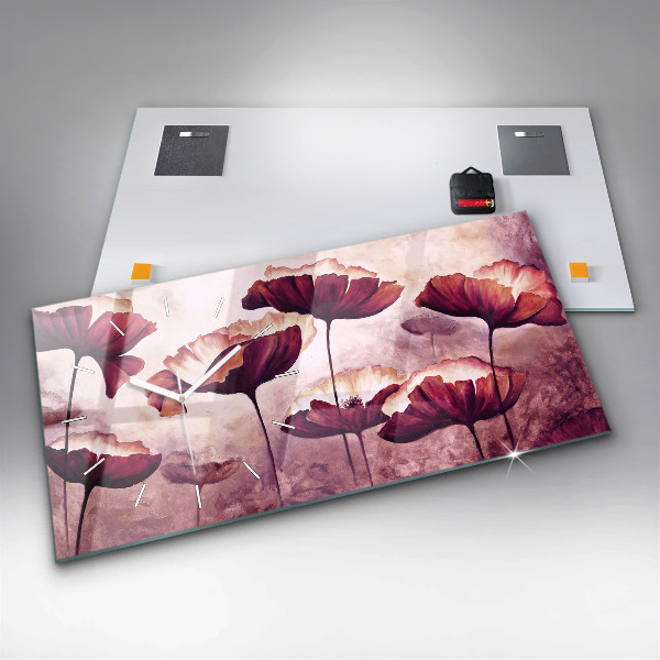 Reloj horizontal Flores Amapola en flor