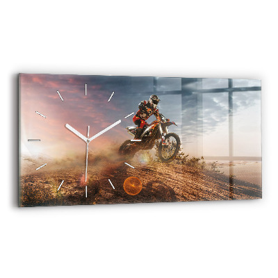 Reloj de cristal horizontal Hombre en moto