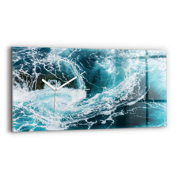 Reloj de cristal horizontal Olas espumosas