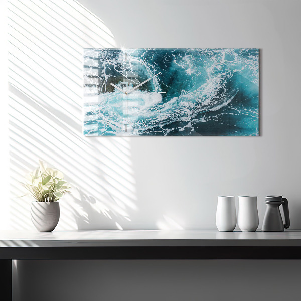 Reloj de cristal horizontal Olas espumosas