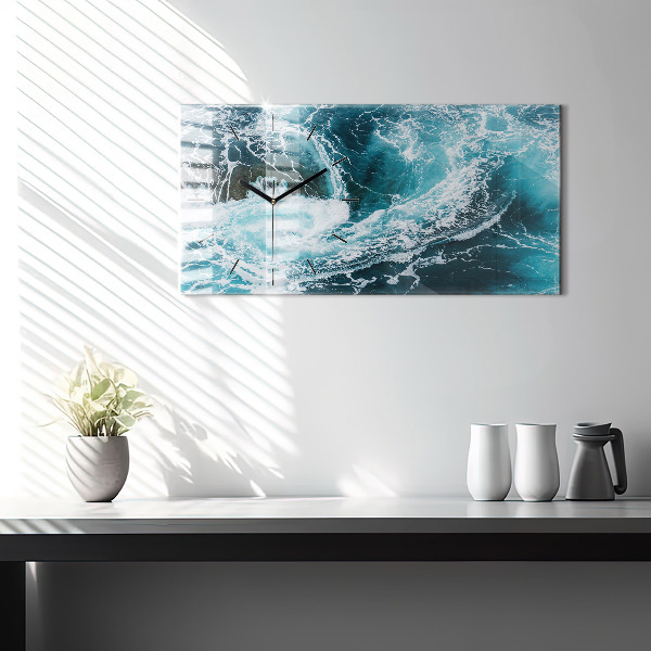 Reloj de cristal horizontal Olas espumosas