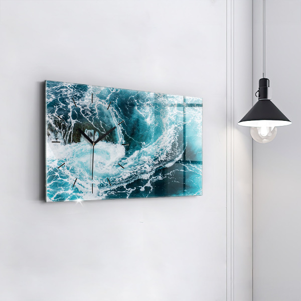 Reloj de cristal horizontal Olas espumosas